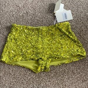 Sequin Embellished Women's Shorts - green